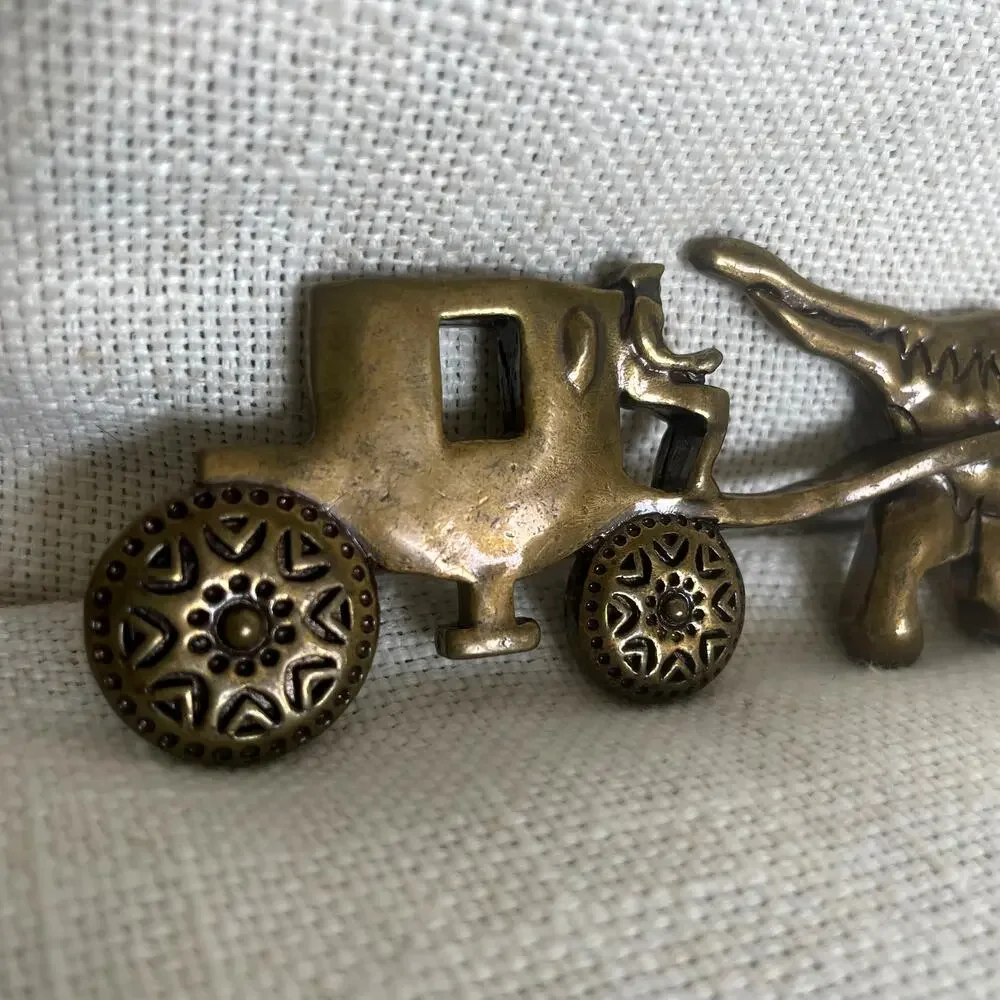 RARE Coach Rexy Horse & Carriage Bag Charm 24011 | Brass Dinosaur